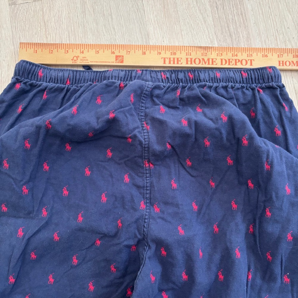 Polo Ralph Lauren Pajama Pants Mens Large Navy Blue Excellent Pony Print - Picture 4 of 5